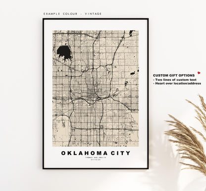 Oklahoma City Map Print - City Map Poster - Map Art - USA City Maps - Oklahoma City Print - Poster - Minimalist City Map - Oklahoma