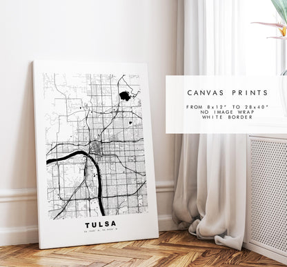 Tulsa Map Print - City Map Poster - Map Art - USA City Maps - Tulsa Print - Tulsa Poster - Minimalist City Map - Oklahoma