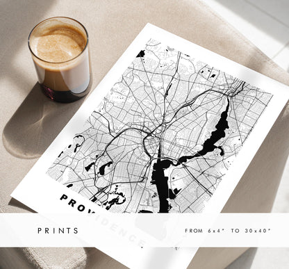 Providence Map Print - City Map Poster - Map Art - USA City Maps - Providence Print - Providence Poster - Minimalist City Map - Rhode Island