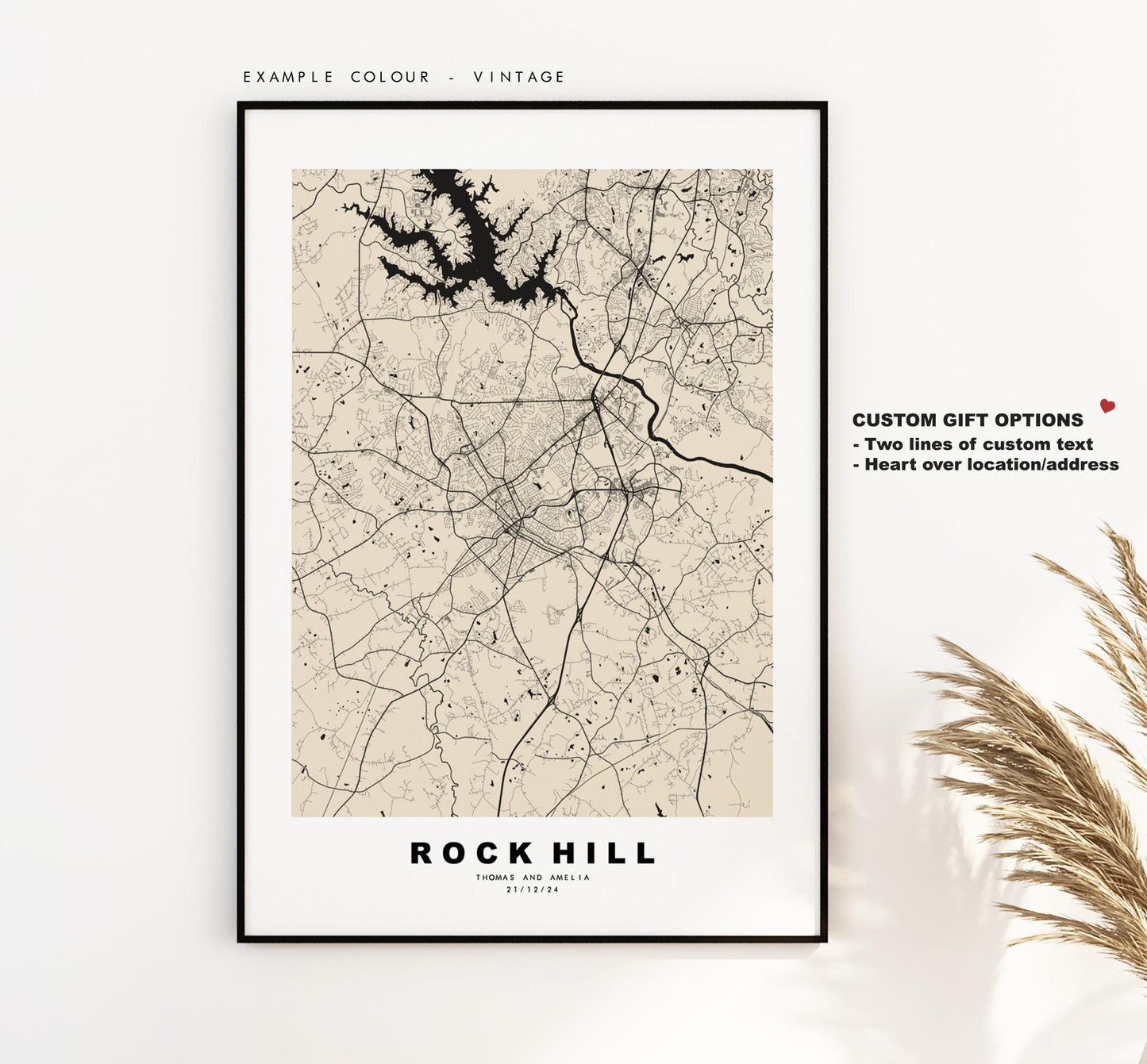 Rock Hill Map Print - City Map Poster - Map Art - USA City Maps - Rock Hill Print - Rock Hill Poster - Minimalist City Map - South Carolina