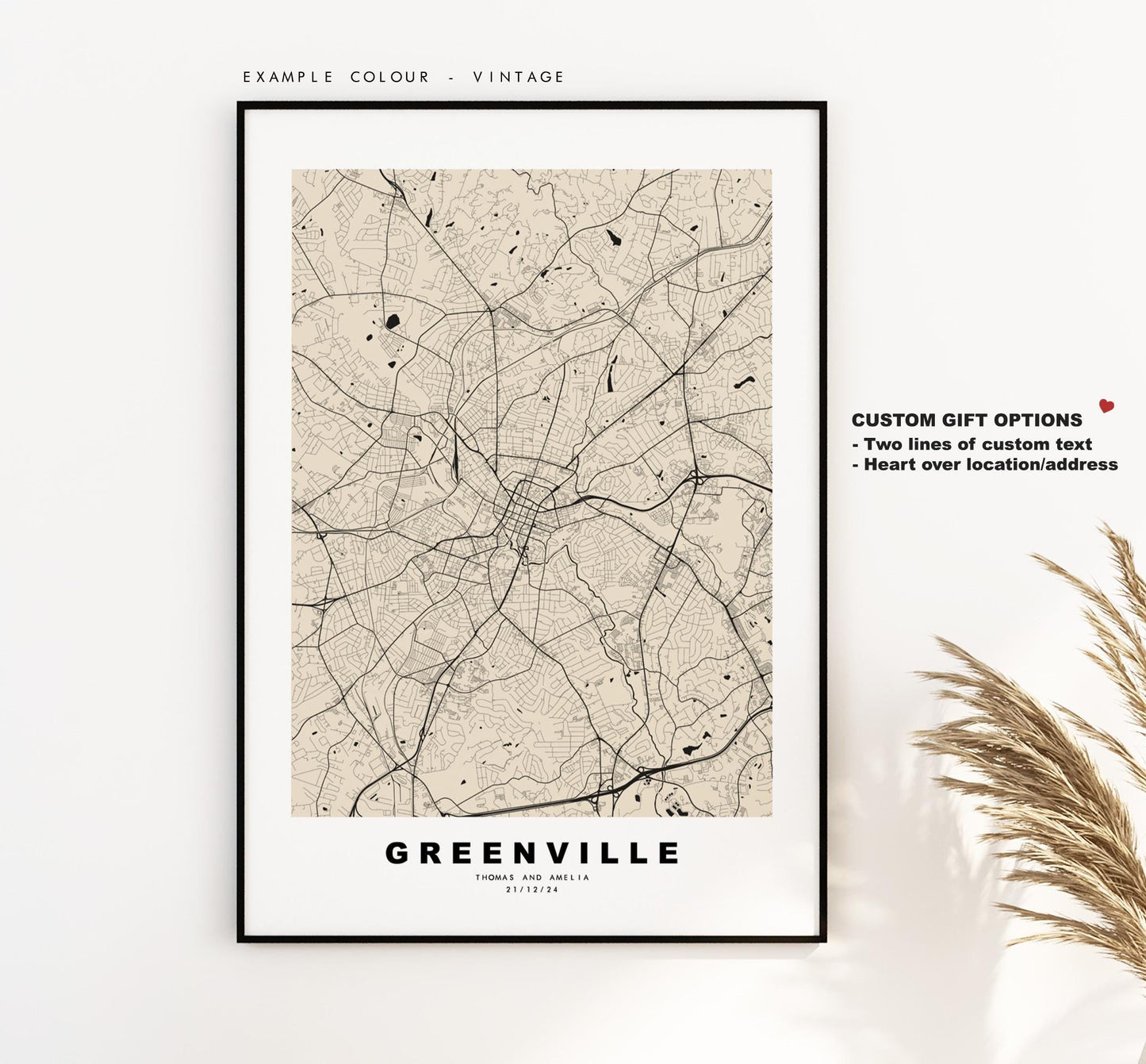 Greenville Map Print (SC) - City Map Poster - Map Art - USA City Maps - Greenville Print - Poster - Minimalist City Map - South Carolina