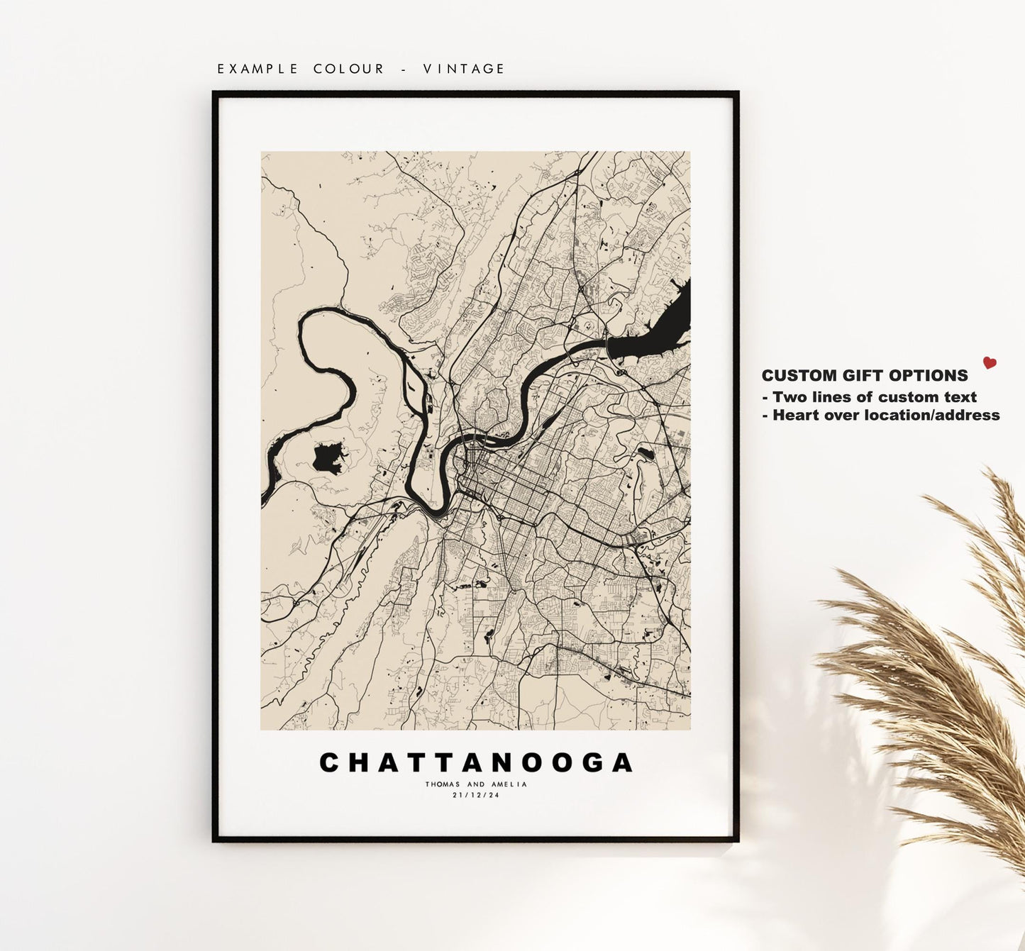 Chattanooga Map Print - City Map Poster - Map Art - USA City Maps - Chattanooga Print - Chattanooga Poster - Minimalist City Map - Tennessee