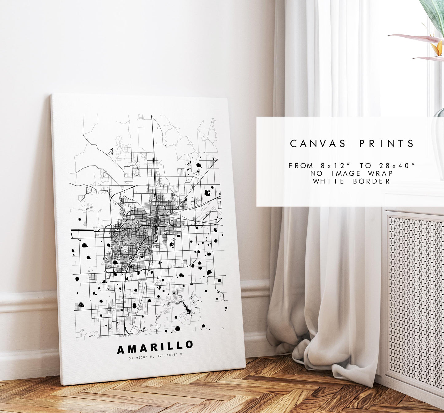 Amarillo Map Print - City Map Poster - Map Art - USA City Maps - Amarillo Print - Amarillo Poster - Minimalist City Map - Texas