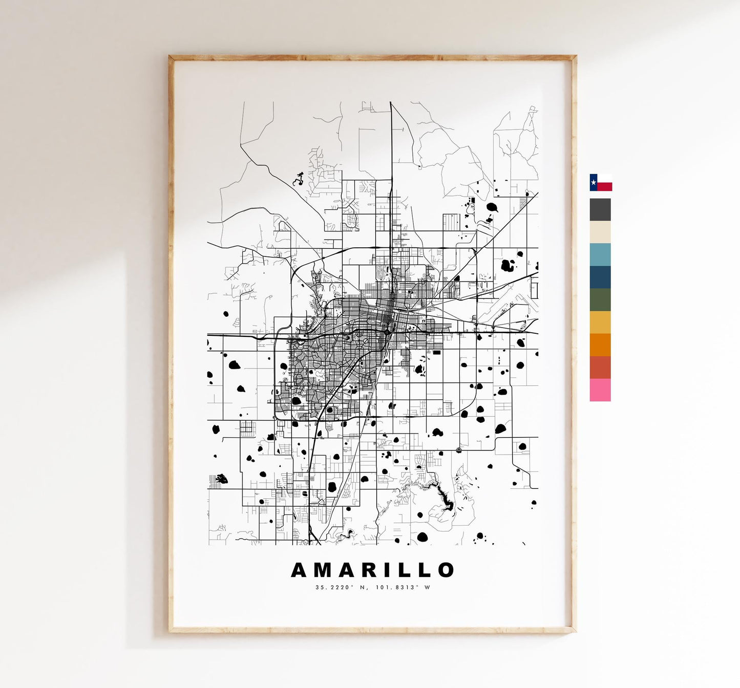 Amarillo Map Print - City Map Poster - Map Art - USA City Maps - Amarillo Print - Amarillo Poster - Minimalist City Map - Texas