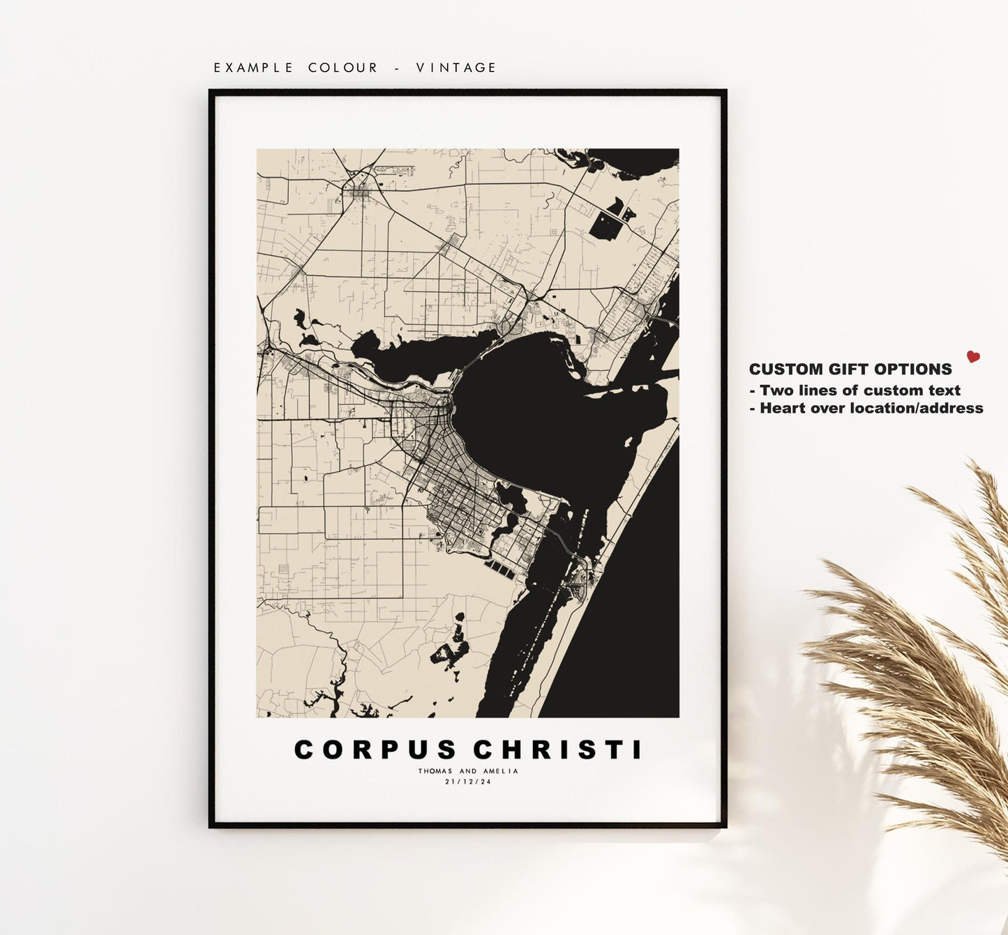 Corpus Christi Map Print - City Map Poster - Map Art - USA City Maps - Corpus Christi Print - Poster - Minimalist City Map - Texas