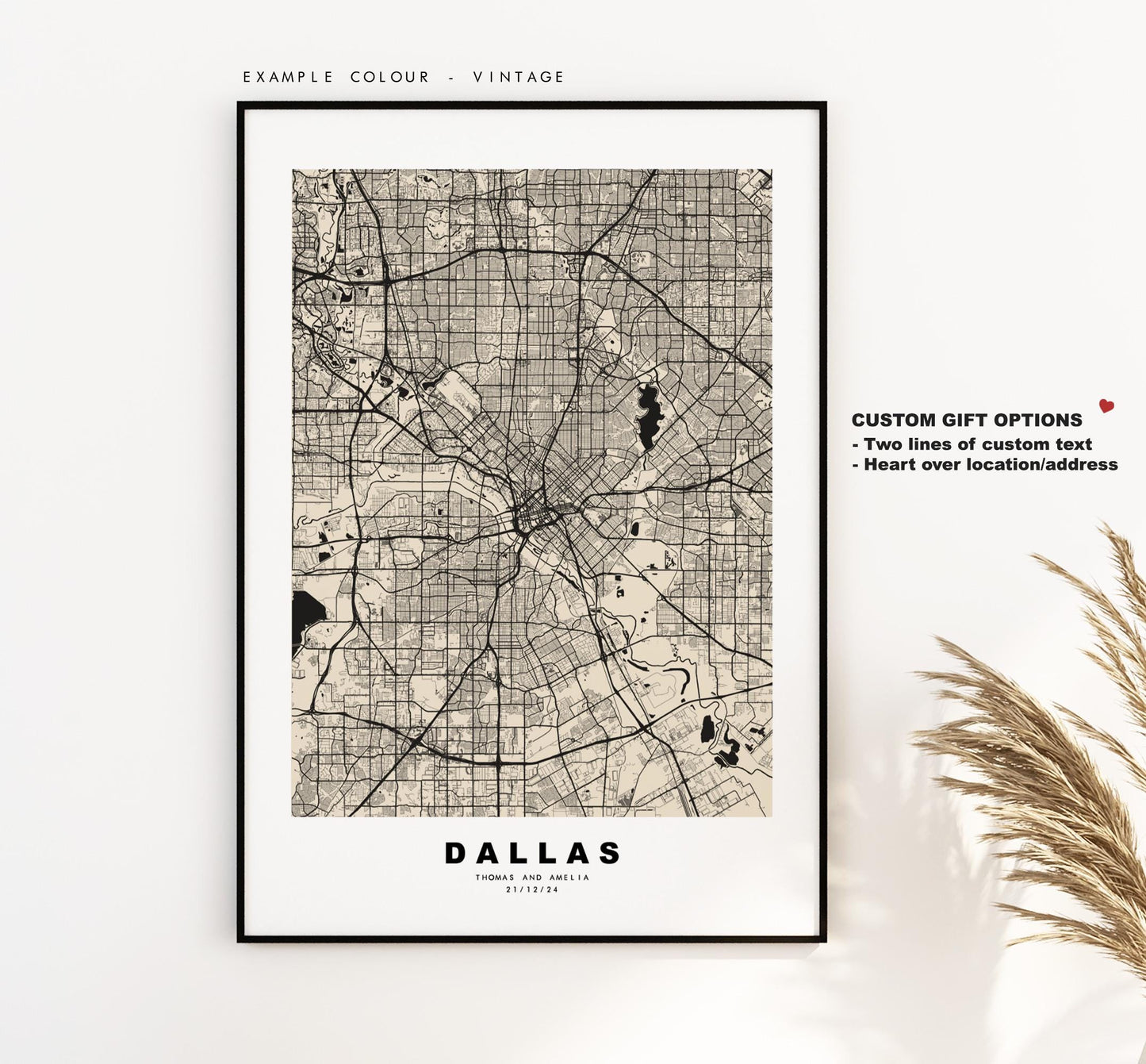 Dallas Map Print - City Map Poster - Map Art - USA City Maps - Dallas Print - Dallas Poster - Minimalist City Map - Texas