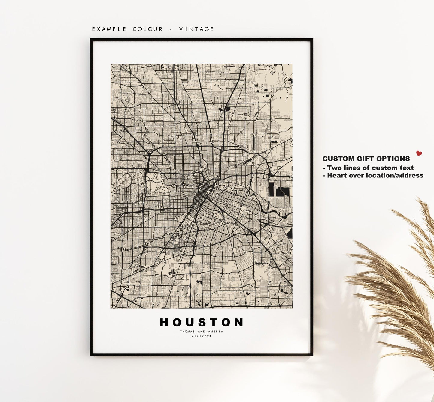 Houston Map Print - City Map Poster - Map Art - USA City Maps - Houston Print - Houston Poster - Minimalist City Map - Texas