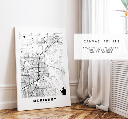 Mckinney Map Print - City Map Poster - Map Art - USA City Maps - Mckinney Print - Mckinney Poster - Minimalist City Map - Texas