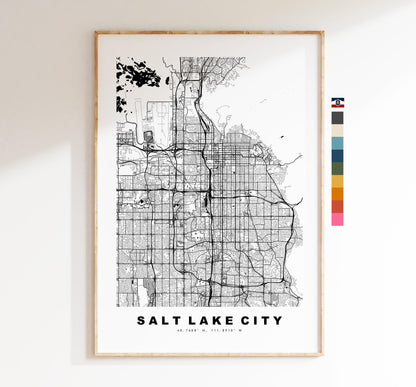 Salt Lake City Map Print - City Map Poster - Map Art - USA City Maps - Salt Lake City Print - Poster - Minimalist City Map - Utah