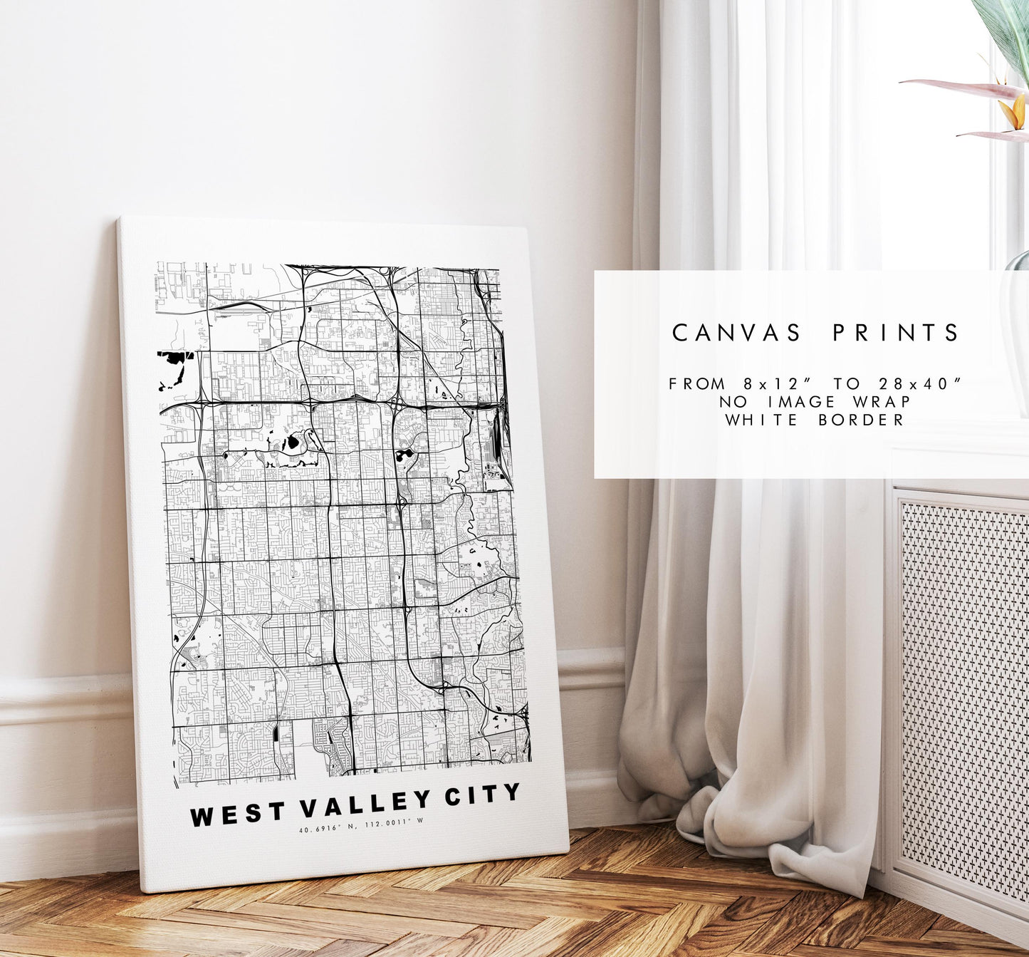 West Valley City Map Print - City Map Poster - Map Art - USA City Maps - West Valley City Print - Poster - Minimalist City Map - Utah