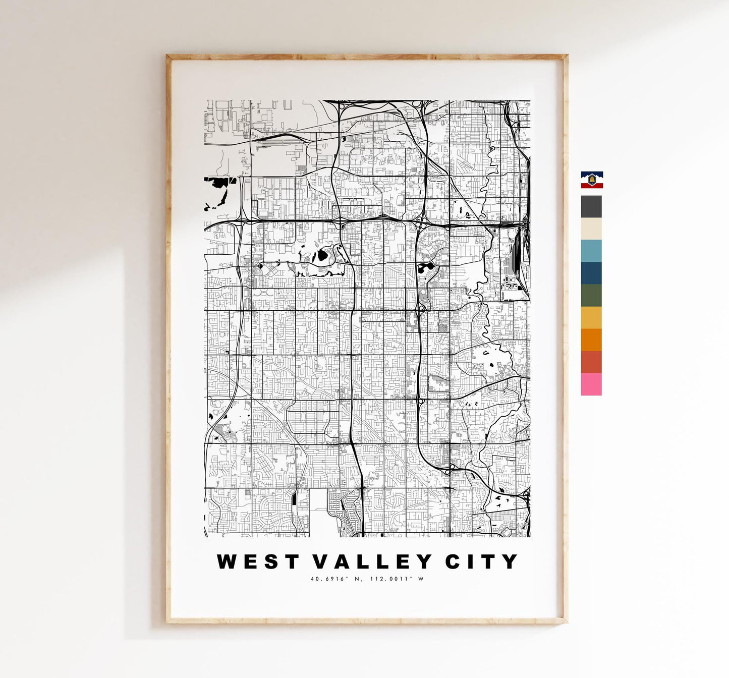 West Valley City Map Print - City Map Poster - Map Art - USA City Maps - West Valley City Print - Poster - Minimalist City Map - Utah