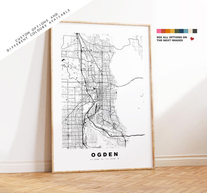 Ogden Map Print - City Map Poster - Map Art - USA City Maps - Ogden Print - Ogden Poster - Minimalist City Map - Utah