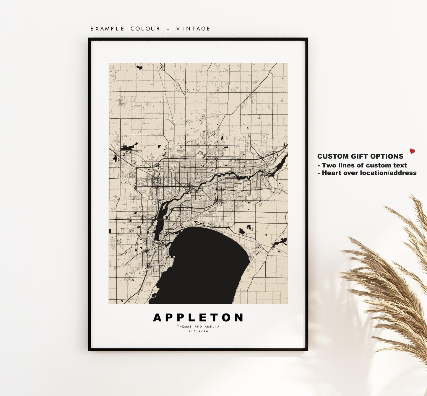 Appleton Map Print - City Map Poster - Map Art - USA City Maps - Appleton Print - Appleton Poster - Minimalist City Map - Wisconsin