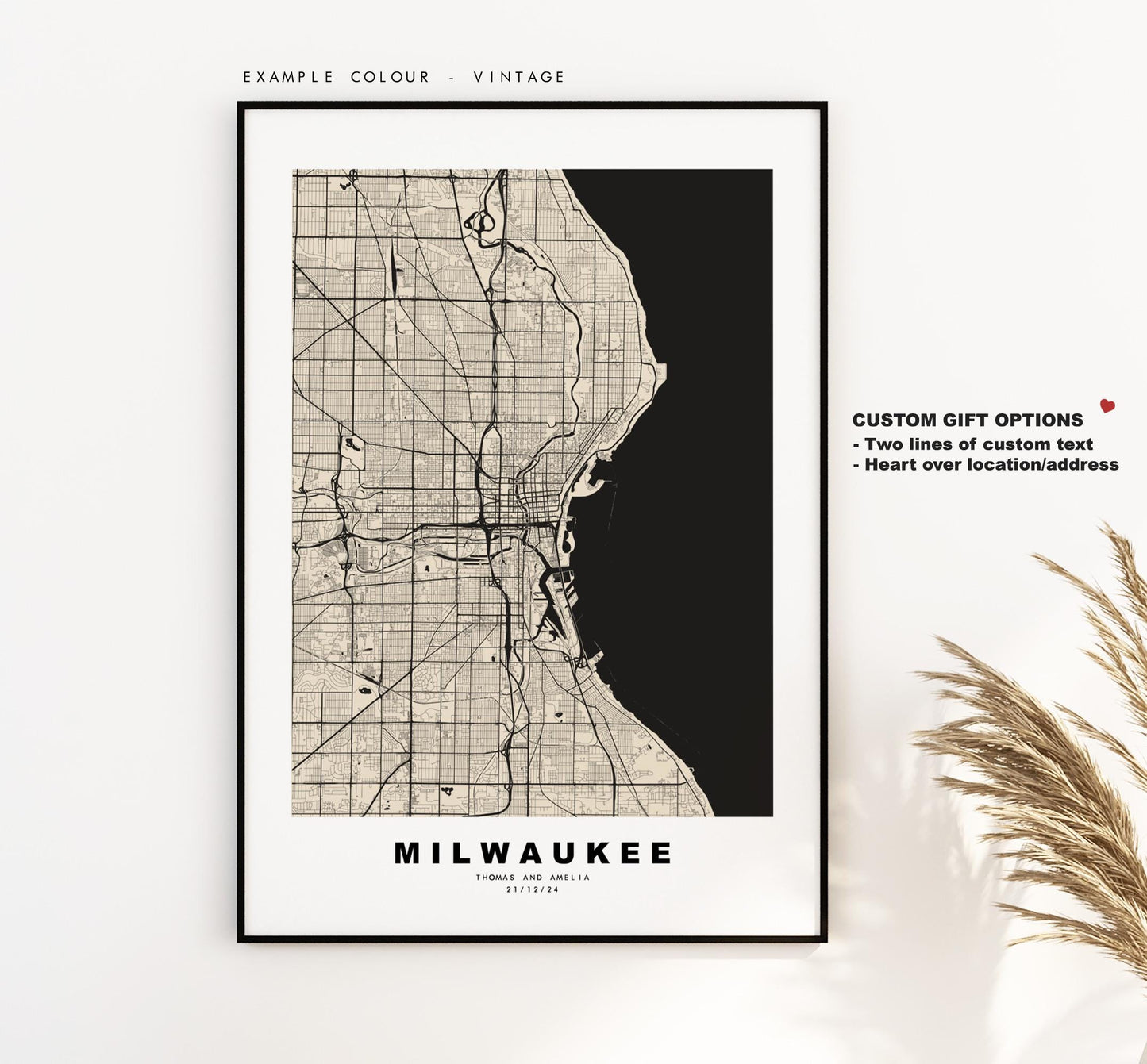 Milwaukee Map Print - City Map Poster - Map Art - USA City Maps - Milwaukee Print - Milwaukee Poster - Minimalist City Map - Wisconsin