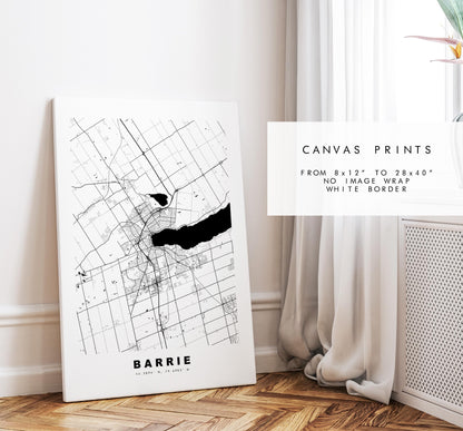 Barrie Map Print - City Map Poster - Map Art - Map Wall Art - Canada City Maps - Barrie Print - Barrie Poster - Minimalist City Map