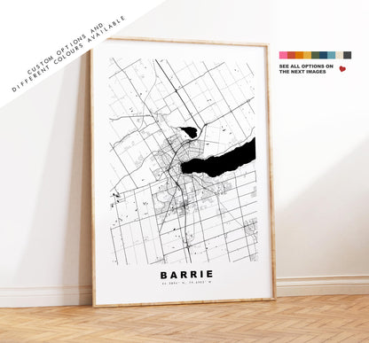 Barrie Map Print - City Map Poster - Map Art - Map Wall Art - Canada City Maps - Barrie Print - Barrie Poster - Minimalist City Map