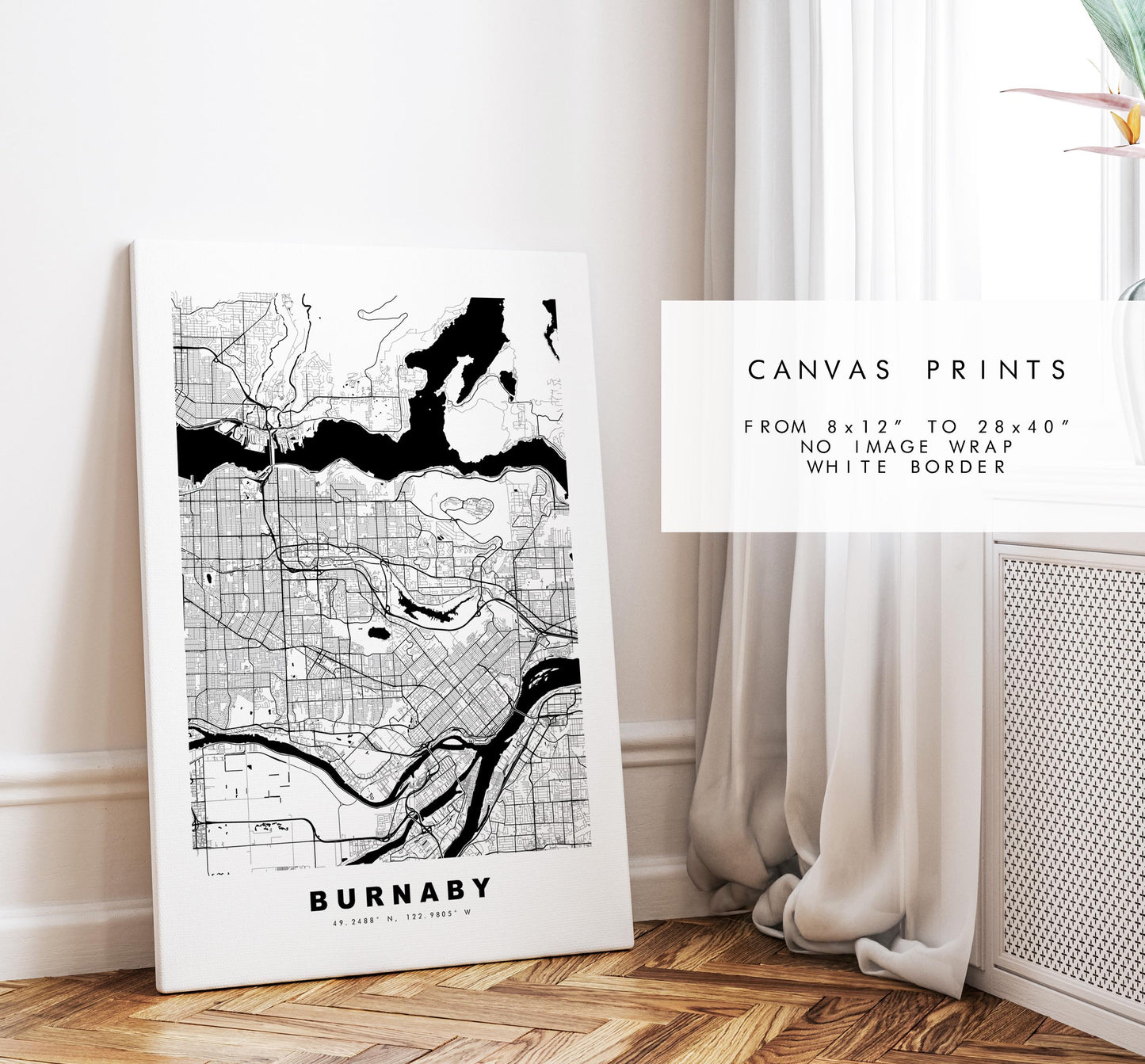 Burnaby Map Print - City Map Poster - Map Art - Map Wall Art - Canada City Maps - Burnaby Print - Burnaby Poster - Minimalist City Map