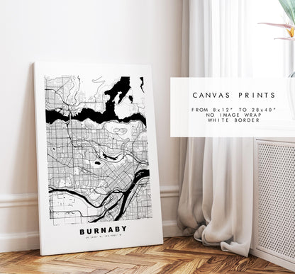 Burnaby Map Print - City Map Poster - Map Art - Map Wall Art - Canada City Maps - Burnaby Print - Burnaby Poster - Minimalist City Map