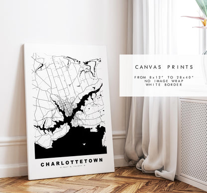 Charlottetown Map Print - City Map Poster - Map Art - Map Wall Art - Canada City Maps - Charlottetown Print - Poster - Minimalist City Map