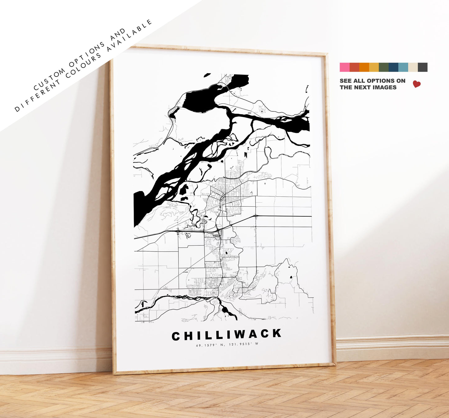 Chilliwack Map Print - City Map Poster - Map Art - Map Wall Art - Canada City Maps - Chilliwack Print - Poster - Minimalist City Map