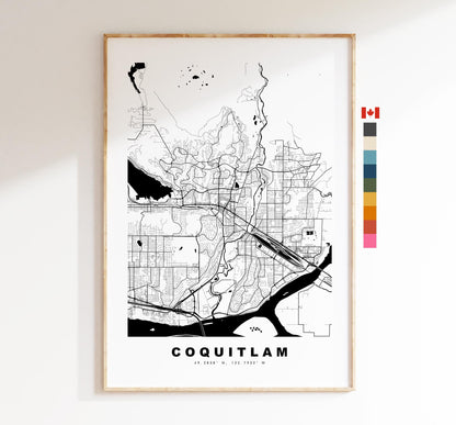 Coquitlam Map Print - City Map Poster - Map Art - Map Wall Art - Canada City Maps - Coquitlam Print - Coquitlam Poster - Minimalist City Map