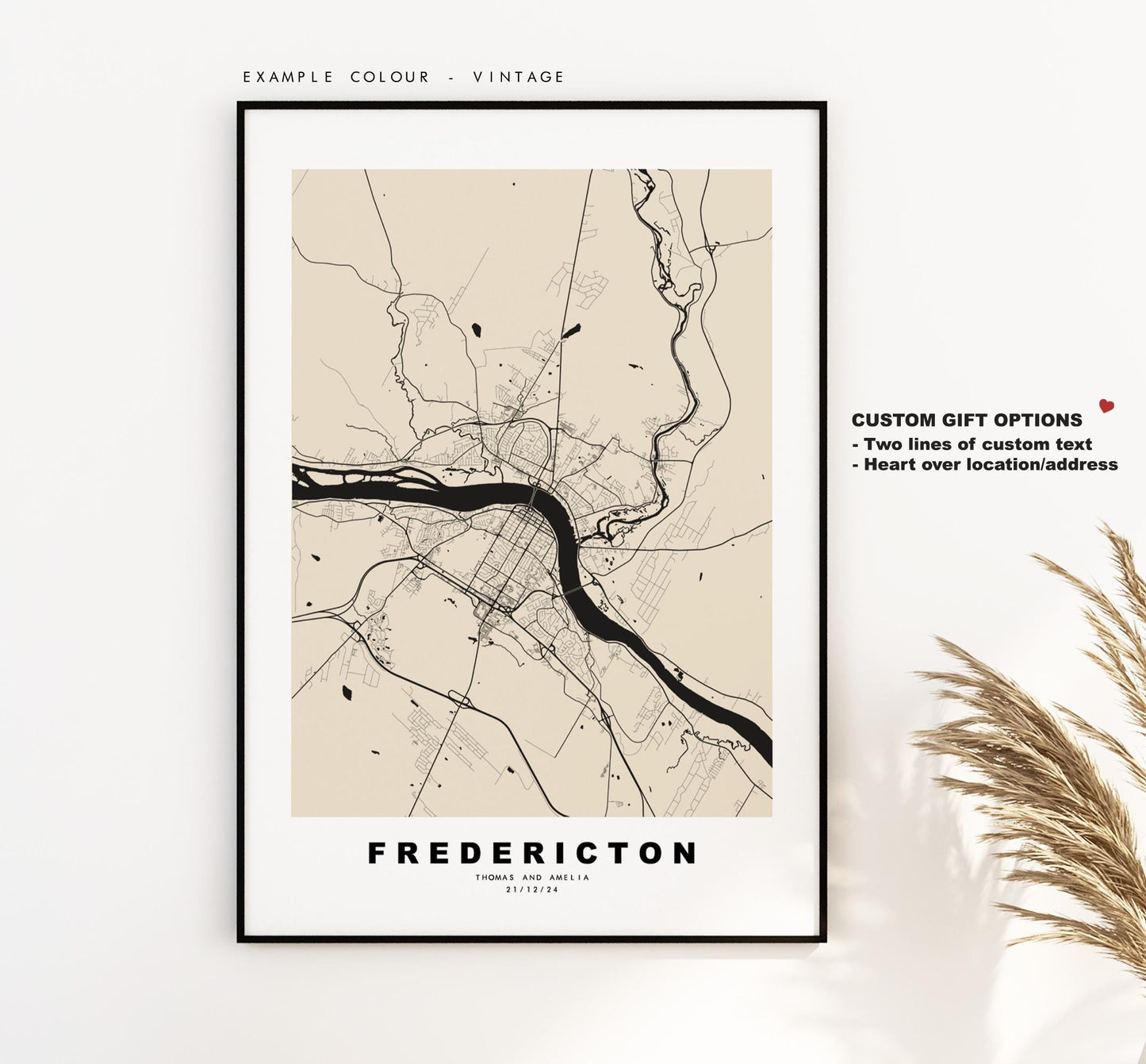 Fredericton Map Print - City Map Poster - Map Art - Map Wall Art - Canada City Maps - Fredericton Print - Poster - Minimalist City Map