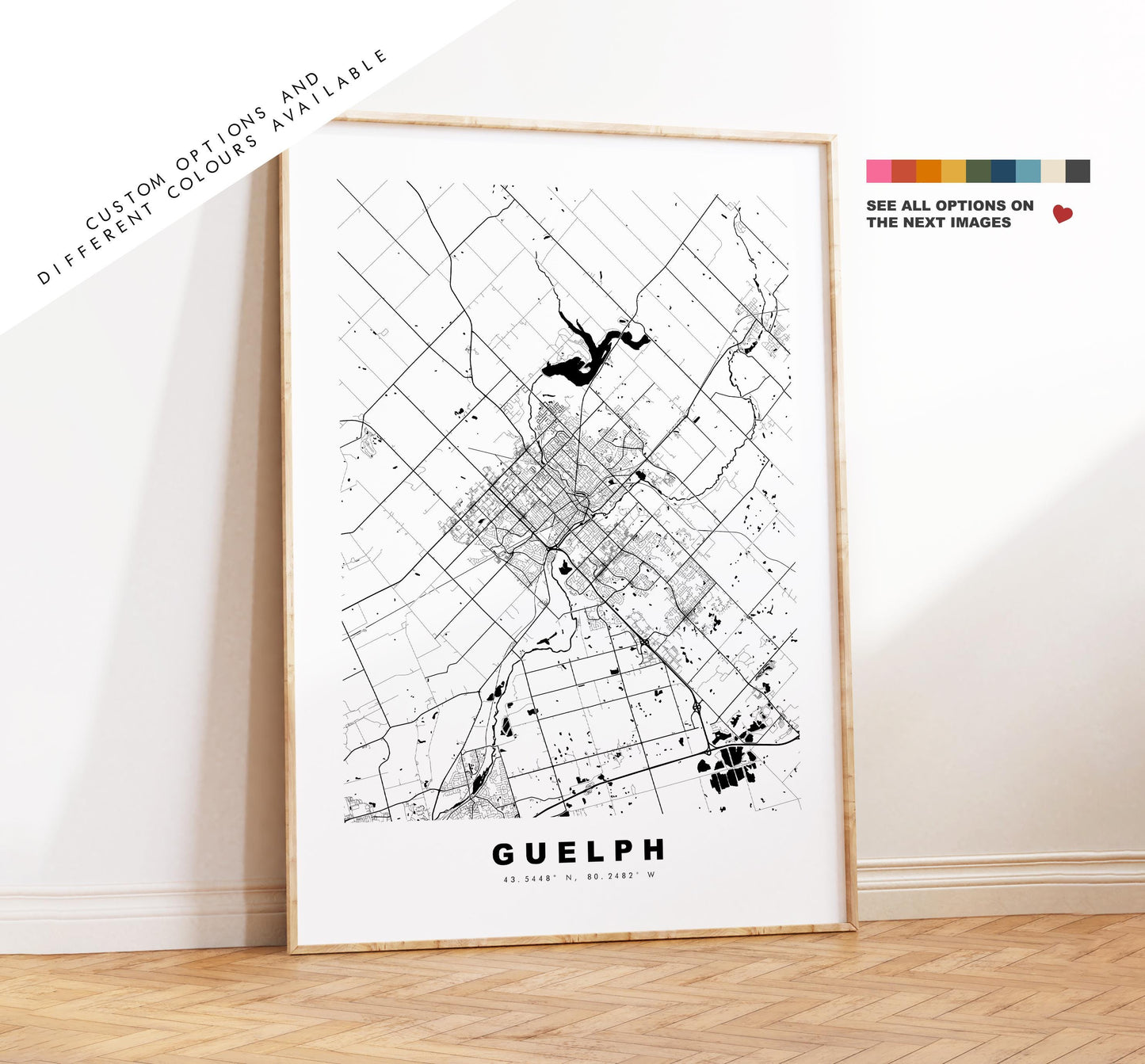 Guelph Map Print - City Map Poster - Map Art - Map Wall Art - Canada City Maps - Guelph Print - Guelph Poster - Minimalist City Map