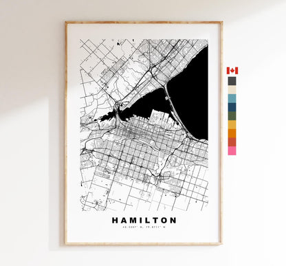 Hamilton Map Print - City Map Poster - Map Art - Map Wall Art - Canada City Maps - Hamilton Print - Hamilton Poster - Minimalist City Map