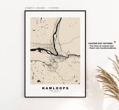 Kamloops Map Print - City Map Poster - Map Art - Map Wall Art - Canada City Maps - Kamloops Print - Kamloops Poster - Minimalist City Map