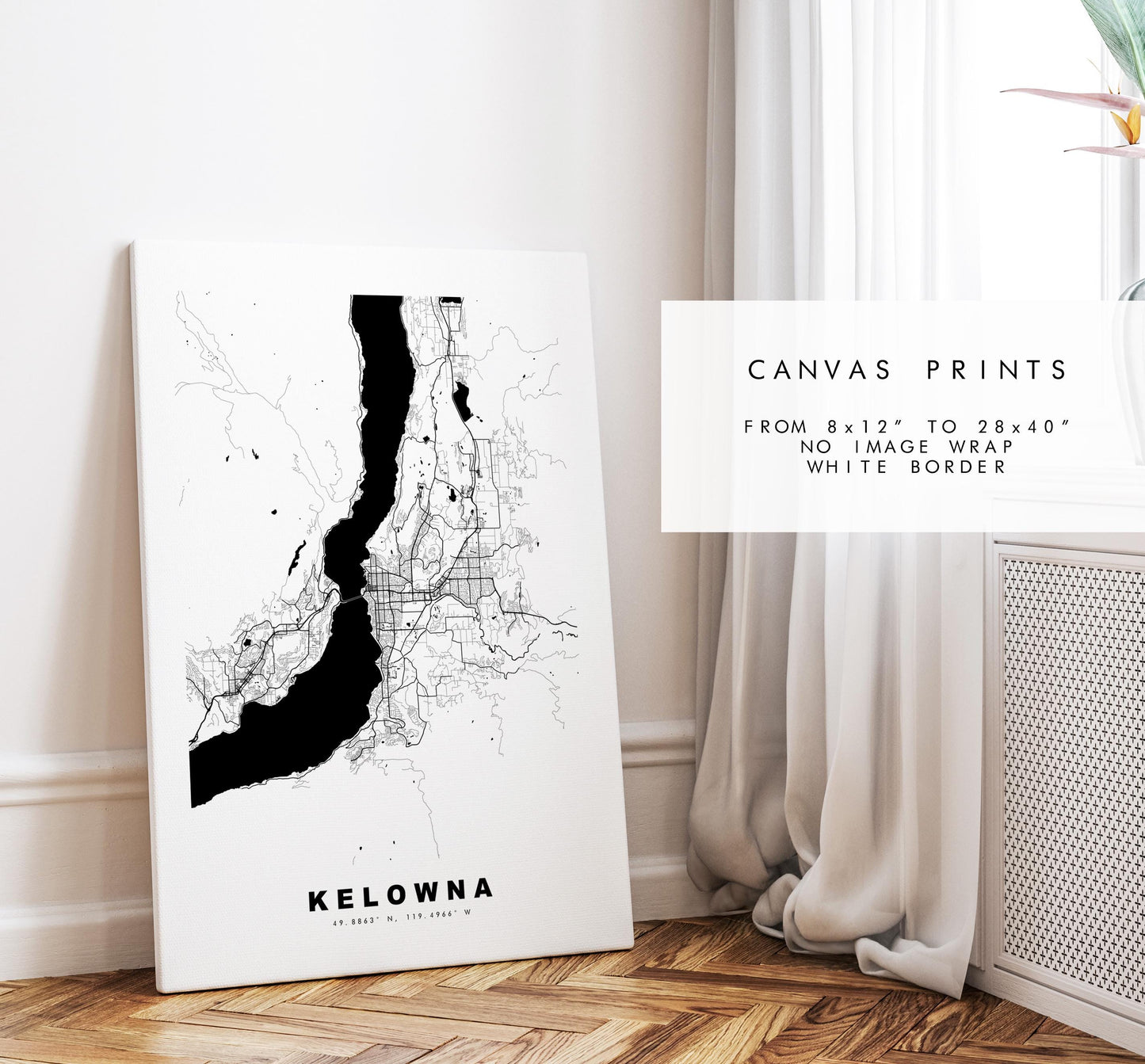 Kelowna Map Print - City Map Poster - Map Art - Map Wall Art - Canada City Maps - Kelowna Print - Kelowna Poster - Minimalist City Map