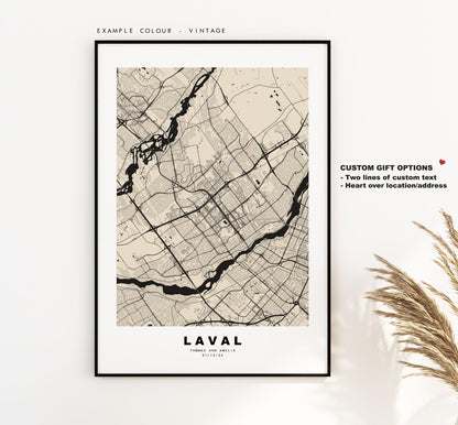 Laval Map Print (Canada) - City Map Poster - Map Art - Map Wall Art - Canada City Maps - Laval Print - Laval Poster - Minimalist City Map