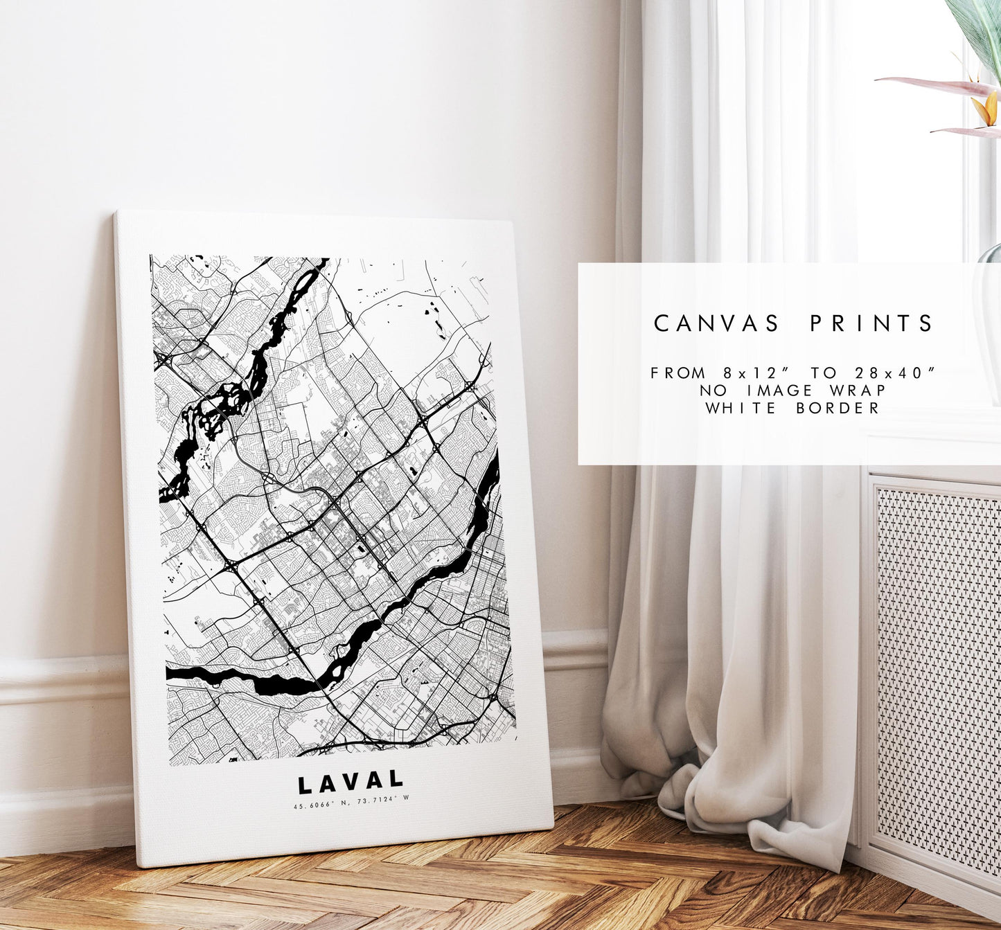 Laval Map Print (Canada) - City Map Poster - Map Art - Map Wall Art - Canada City Maps - Laval Print - Laval Poster - Minimalist City Map