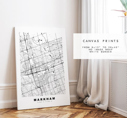 Markham Map Print - City Map Poster - Map Art - Map Wall Art - Canada City Maps - Markham Print - Markham Poster - Minimalist City Map