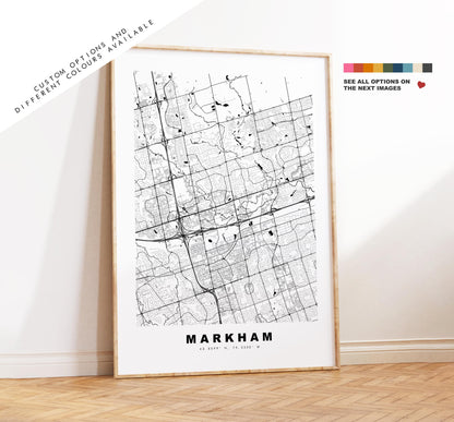 Markham Map Print - City Map Poster - Map Art - Map Wall Art - Canada City Maps - Markham Print - Markham Poster - Minimalist City Map