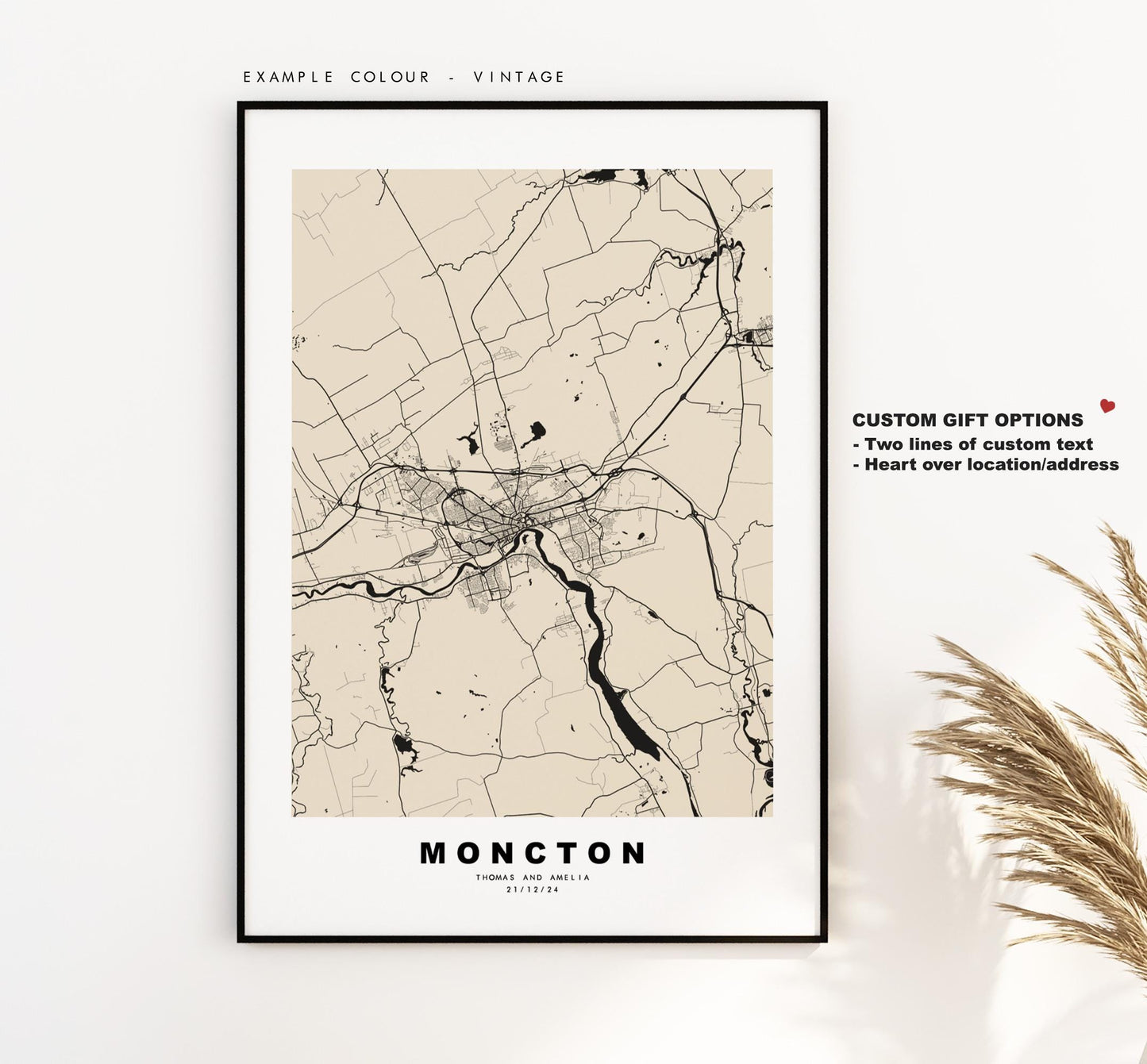 Moncton Map Print - City Map Poster - Map Art - Map Wall Art - Canada City Maps - Moncton Print - Moncton Poster - Minimalist City Map