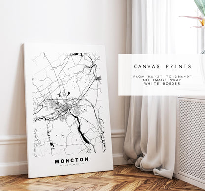 Moncton Map Print - City Map Poster - Map Art - Map Wall Art - Canada City Maps - Moncton Print - Moncton Poster - Minimalist City Map