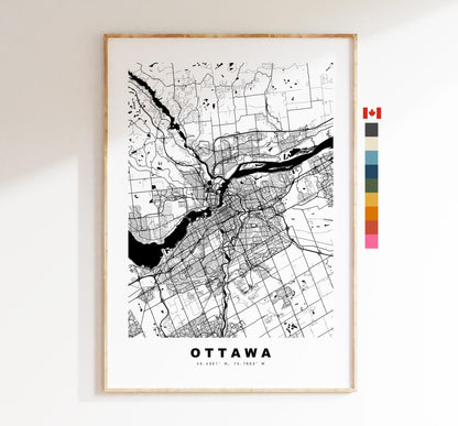 Ottawa Map Print - City Map Poster - Map Art - Map Wall Art - Canada City Maps - Ottawa Print - Ottawa Poster - Minimalist City Map