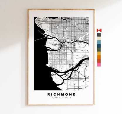 Richmond Map Print (Canada) - City Map Poster - Map Art - Map Wall Art - Canada City Maps - Richmond Print - Poster - Minimalist City Map