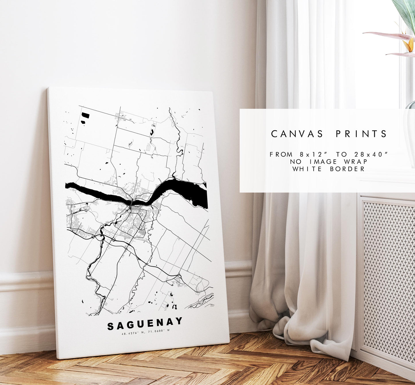 Saguenay Map Print - City Map Poster - Map Art - Map Wall Art - Canada City Maps - Saguenay Print - Saguenay Poster - Minimalist City Map