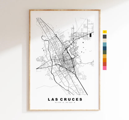 Las Cruces Map Print - City Map Poster - Map Art - USA City Maps - Las Cruces Print - Las Cruces Poster - Minimalist City Map - New Mexico