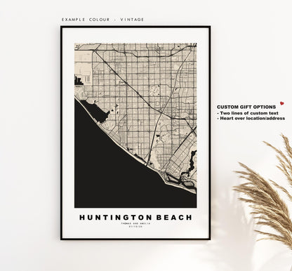 Huntington Beach Map Print - City Map Poster - Map Art - USA City Maps - Huntington Beach Print - Poster - Minimalist City Map - California