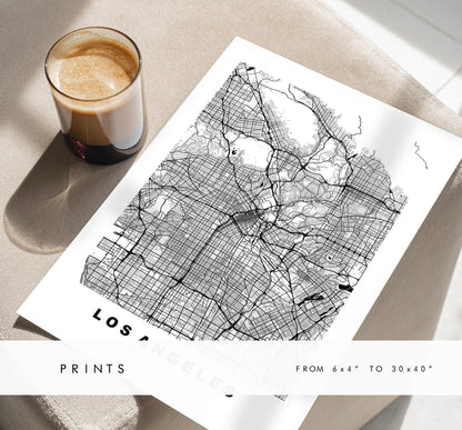 Los Angeles Map Print - City Map Poster - Map Art - USA City Maps - Los Angeles Print - LA Poster - Minimalist City Map - California