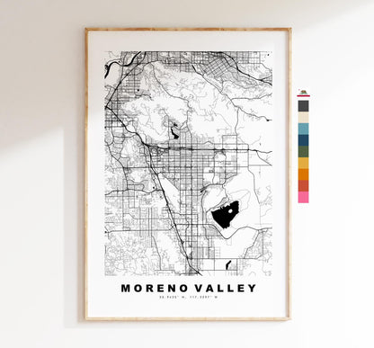 Moreno Valley Map Print - City Map Poster - Map Art - USA City Maps - Moreno Valley Print - Poster - Minimalist City Map - California