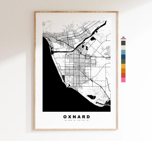 Oxnard Map Print - City Map Poster - Map Art - USA City Maps - Oxnard Print - Oxnard Poster - Minimalist City Map - California