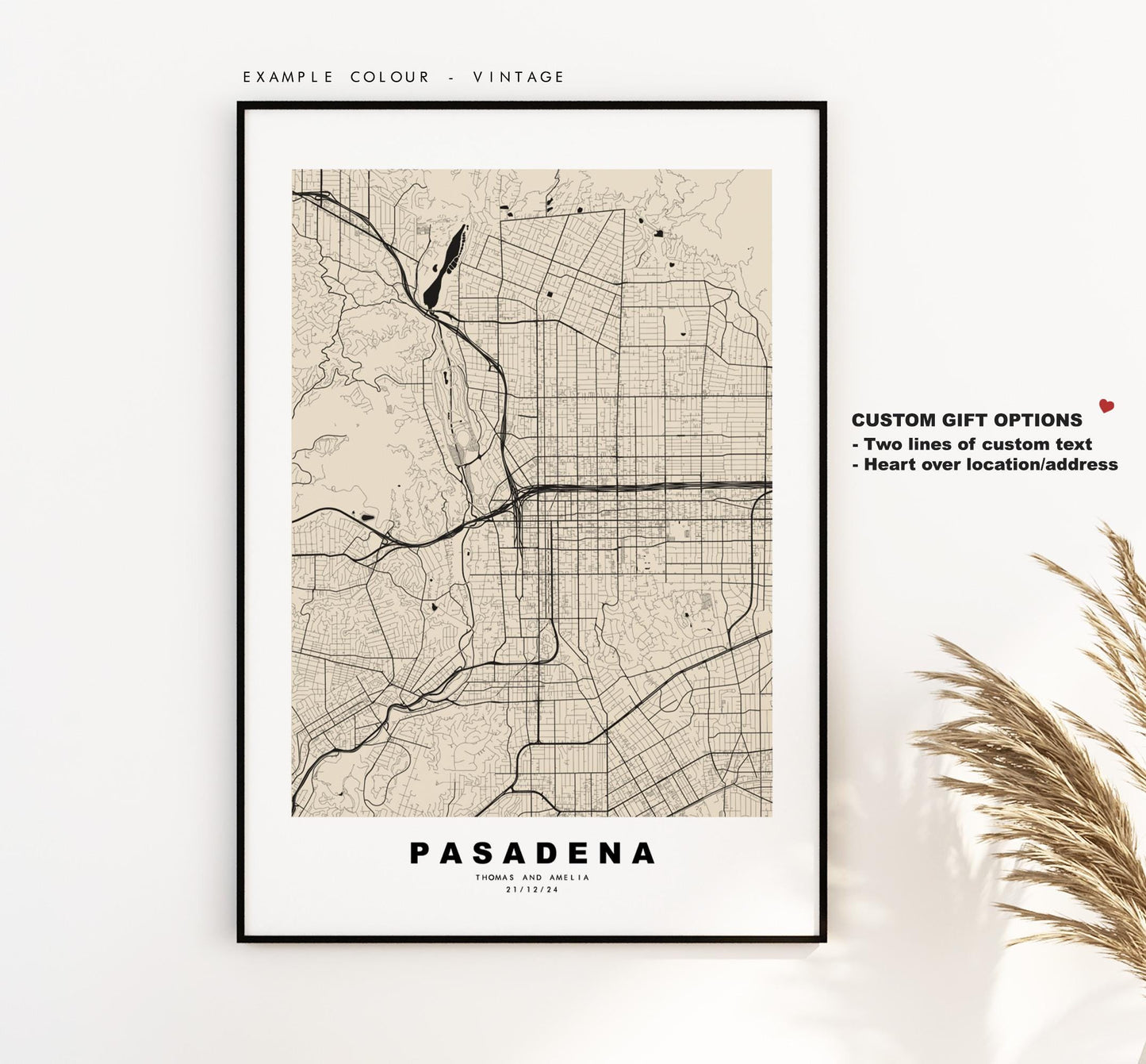 Pasadena Map Print - City Map Poster - Map Art - USA City Maps - Pasadena Print - Pasadena Poster - Minimalist City Map - California