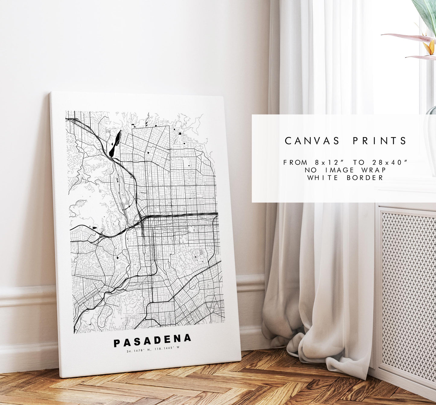 Pasadena Map Print - City Map Poster - Map Art - USA City Maps - Pasadena Print - Pasadena Poster - Minimalist City Map - California