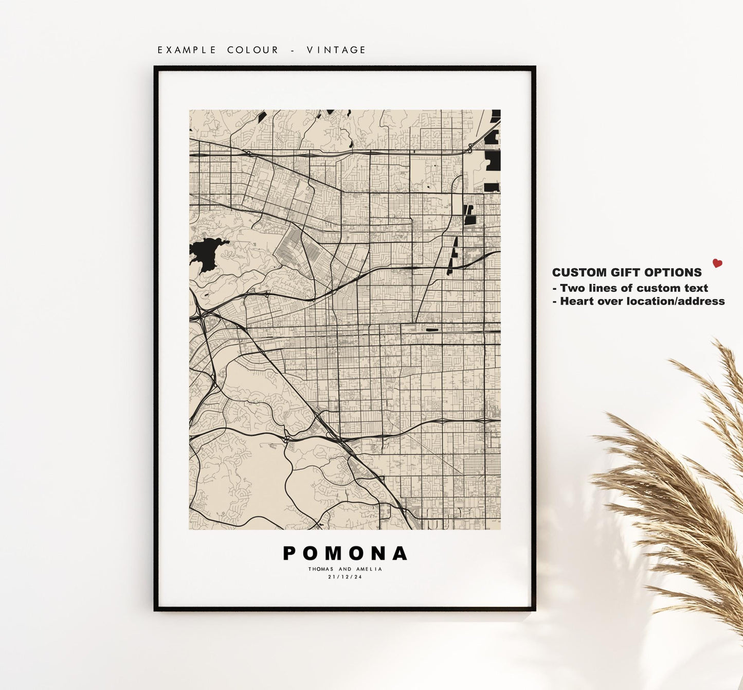 Pomona Map Print - City Map Poster - Map Art - USA City Maps - Pomona Print - Pomona Poster - Minimalist City Map - California