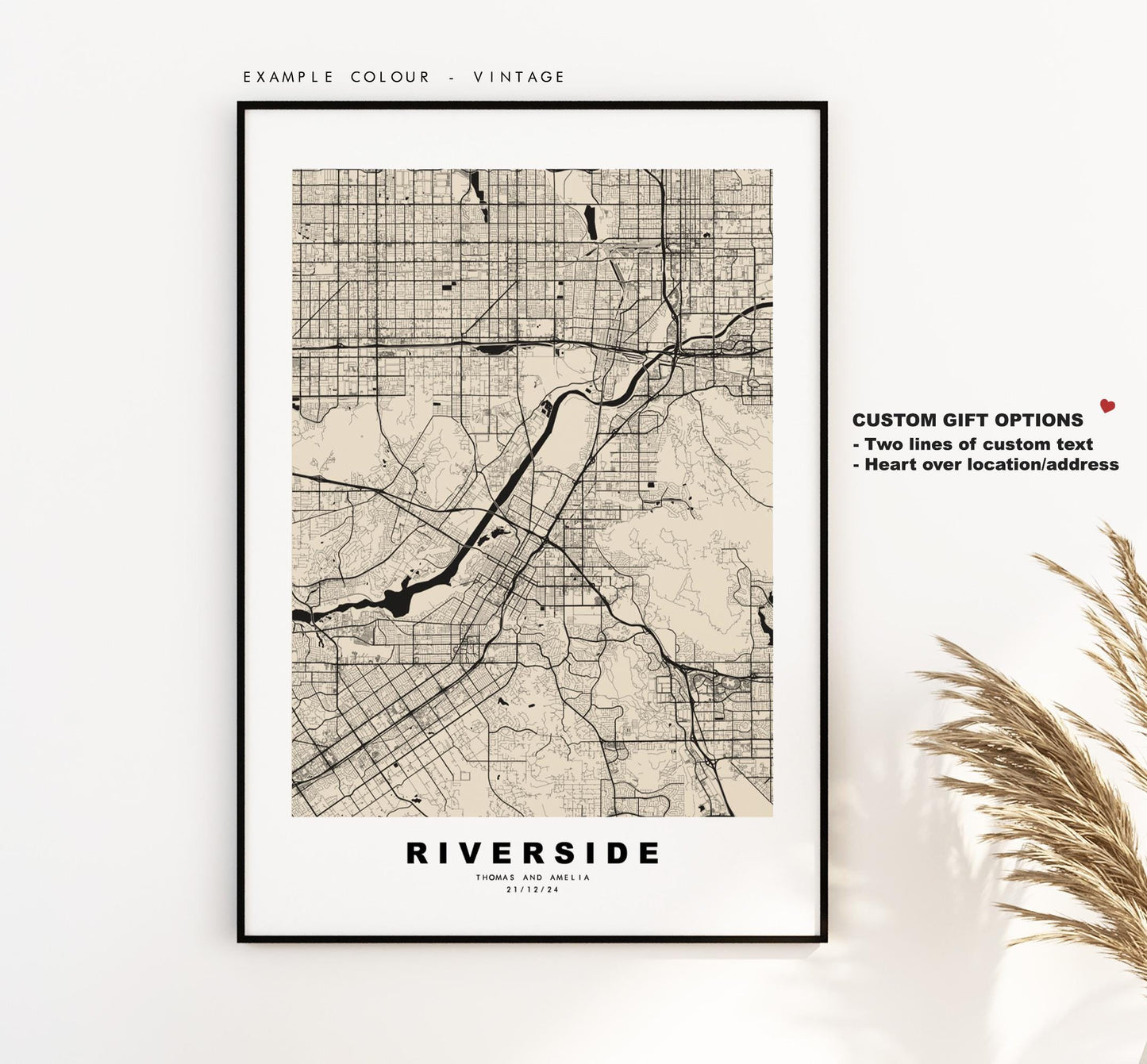 Riverside Map Print - City Map Poster - Map Art - USA City Maps - Riverside Print - Riverside Poster - Minimalist City Map - California