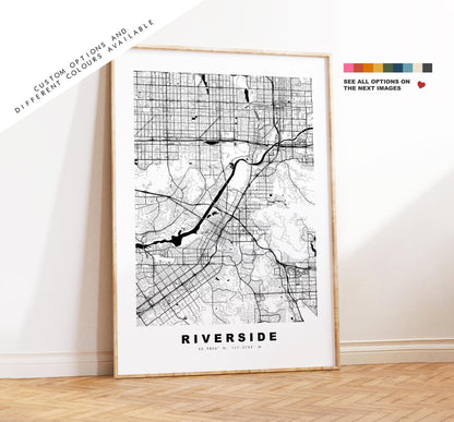 Riverside Map Print - City Map Poster - Map Art - USA City Maps - Riverside Print - Riverside Poster - Minimalist City Map - California