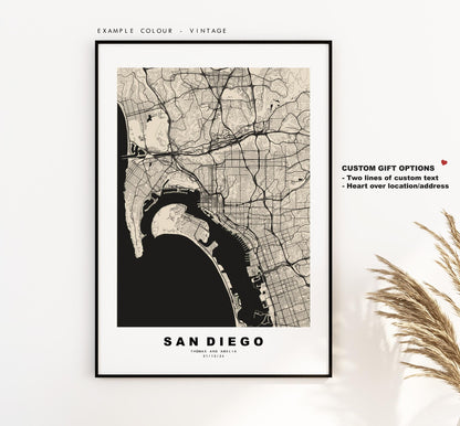 San Diego Map Print - City Map Poster - Map Art - USA City Maps - San Diego Print - San Diego Poster - Minimalist City Map - California